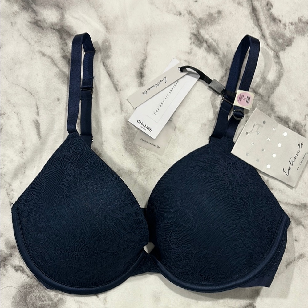 Change- Navy Blue Lace Bra 28E
